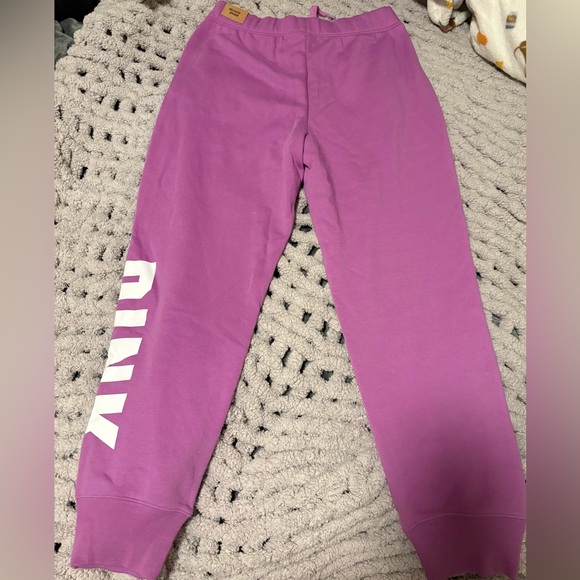 PINK Victoria's Secret Purple Jogger Sweatpants with White Side Logo - Picture 2 of 3